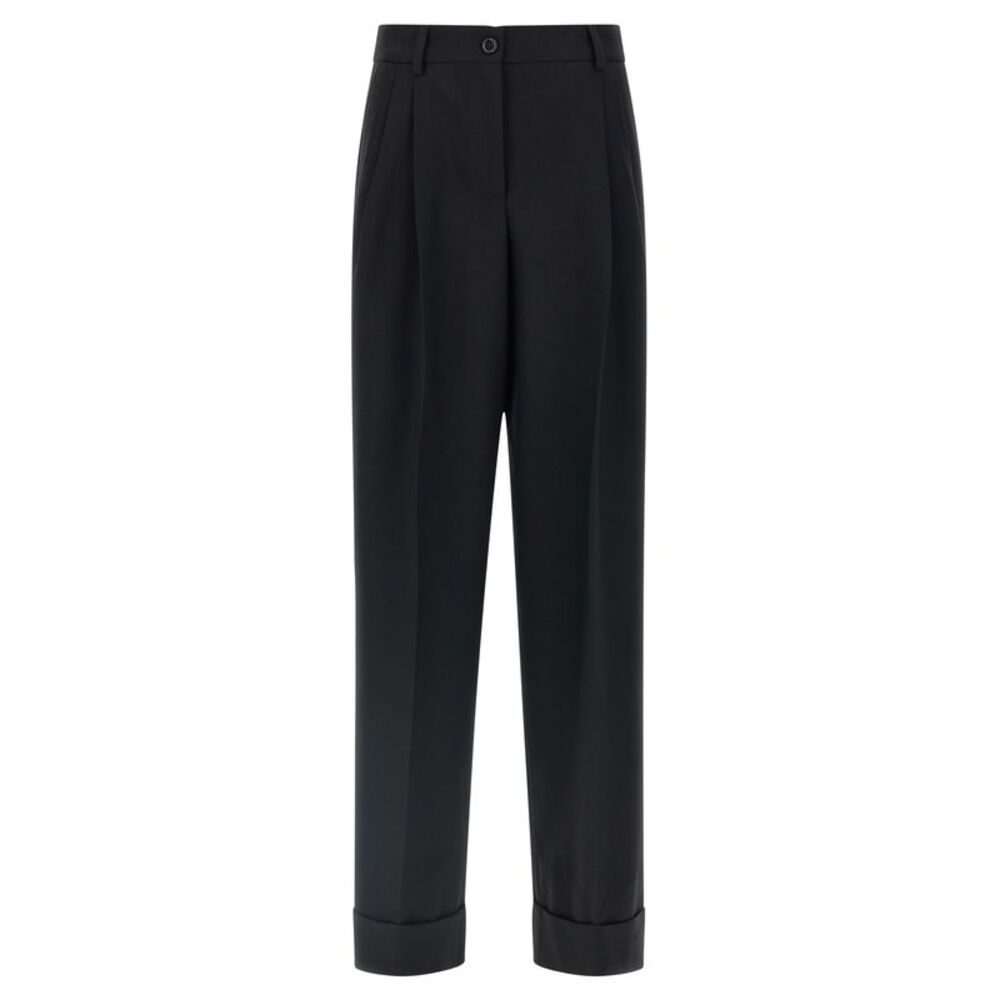 Dolce & Gabbana Black Virgin Wool Dress Women's Pants